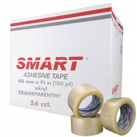 Taśma pakowa Smart bezbarwny szer. 48 mm dł. 91 m 36 szt. Taśma pakowa Smart bezbarwny szer. 48 mm dł. 91 m 36 szt.